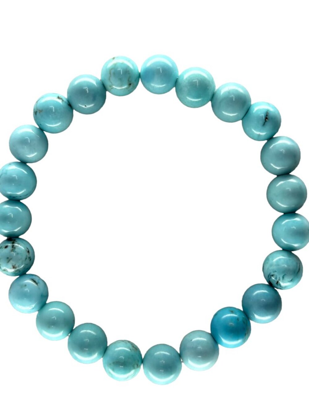 8mm x23 Natural Blue Turquoise Bead Bracelet Gemstone December Birthstone 17.7g